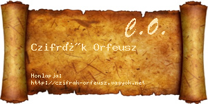 Czifrák Orfeusz névjegykártya